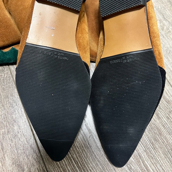 Gorgeous Soft Suede Brown Cowboy Boots With Teal and Black Details Size 6 - Picture 5 of 7